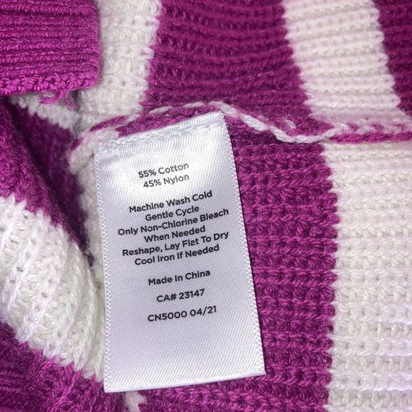 Womens Talbot SHAKER STITCH SWEATER - VARIEGATED STRIPESmall Petite - Picture 5 of 10